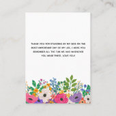 フローラの花嫁介助者ありがとうイヤリングディスプレイ 名刺 (裏面)