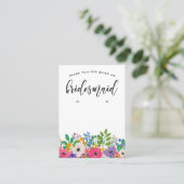 フローラの花嫁介助者ありがとうイヤリングディスプレイ 名刺 (スタンド正面)