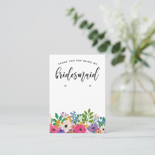 フローラの花嫁介助者ありがとうイヤリングディスプレイ 名刺 (スタンド正面)