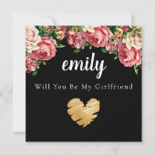 フローラの花束は私のガールフレンドのカードになる サンキューカード (正面)