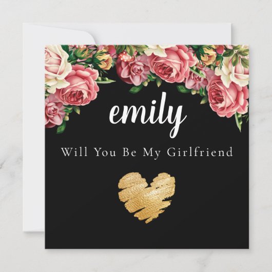 フローラの花束は私のガールフレンドのカードになる サンキューカード (正面)