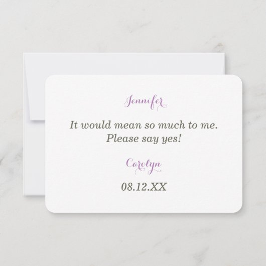 フローラの花束は私の花嫁になる 招待状 (裏面)