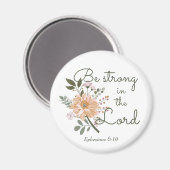 フローラの花束、主の聖書の聖句で強く マグネット (正面/裏面)