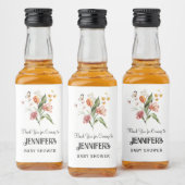 フローラの花束、赤ちゃんシャワーありがとう。 リキュールボトルラベル (ボトル)