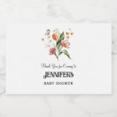 フローラの花束、赤ちゃんシャワーありがとう。 リキュールボトルラベル (シングルラベル)