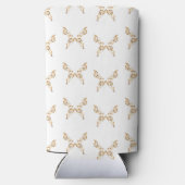 フローラの花模様の蝶の白 スリム缶クーラー (裏面)