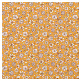 フローラの花模様（オレンジ色） ファブリック