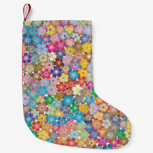フローラの花模様 スモールクリスマスストッキング (正面)