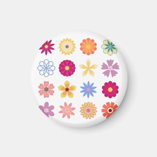 フローラの花、ヴィンテージの花、庭のフローラ、 マグネット (正面)