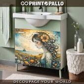 フローラの若い女性が出帆を夢見遠くにる 薄葉紙