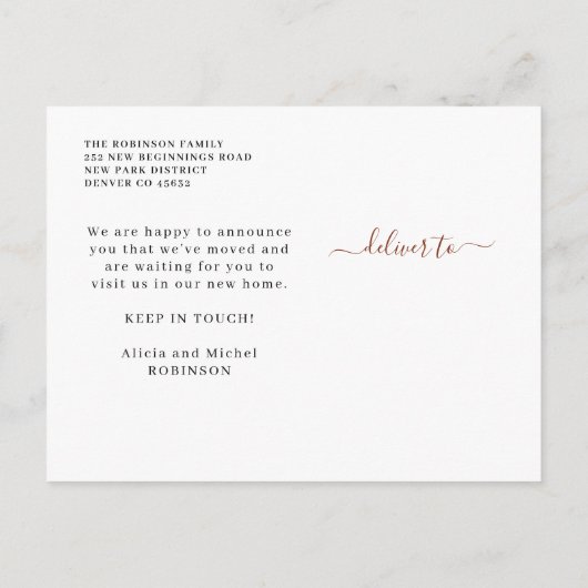 フローラの葉の台本の移動 案内ポストカード (裏面)