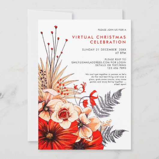 フローラの葉の果実の仮想クリスマスパーティー 招待状 (正面)