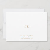 フローラの葉の水の色の結婚式の日付を保存 招待状 (裏面)