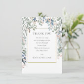 フローラの葉の赤ちゃんのシャワー詩 サンキューカード (スタンド正面)