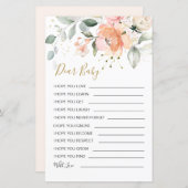 フローラの葉の願いベビーゲーム紙シート (正面/裏面)