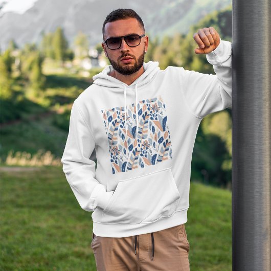 フローラの葉アートフード付きスウェットシャツ パーカ