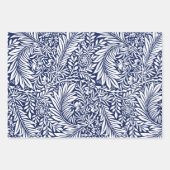 フローラの葉ウィリアムモリスブルーグリーンオレンジ ラッピングペーパーシート (正面3)