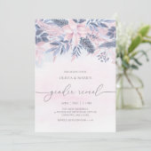 フローラの葉クリスマスホリデー性別の表示 招待状 (スタンド正面)