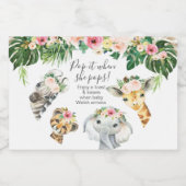 フローラの葉サファリベイビーシャワーポップ・アートのIt スパークリングワインラベル (シングルラベル)