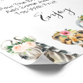 フローラの葉サファリママ – オーサバーベビーシャワー ポスター (角)