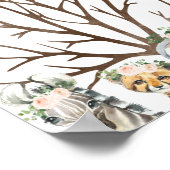 フローラの葉サファリ指紋ゲストブックポスター ポスター (角)