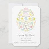 フローラの葉バニーグリーンイースターエッグ狩り 招待状 (正面)