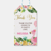 フローラの葉フラミンゴ誕生日ありがとう ギフトタグ (正面)