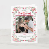 フローラの葉ワンフォトクリスマス シーズンカード (正面)