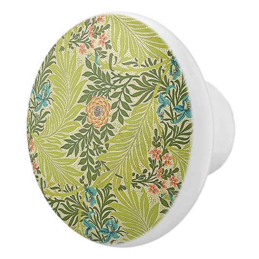 フローラの葉ヴィンテージウィリアムモリスラークスパー セラミックノブ (右)