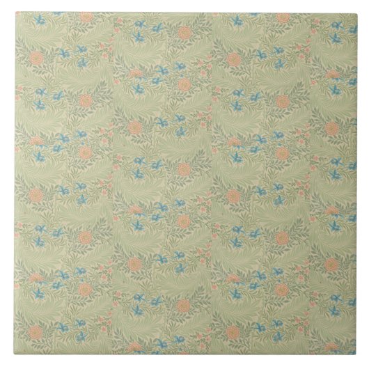 フローラの葉ヴィンテージウィリアムモリスラークスパー タイル (正面)