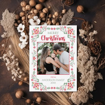 フローラの葉Two Photo Merry Christmas