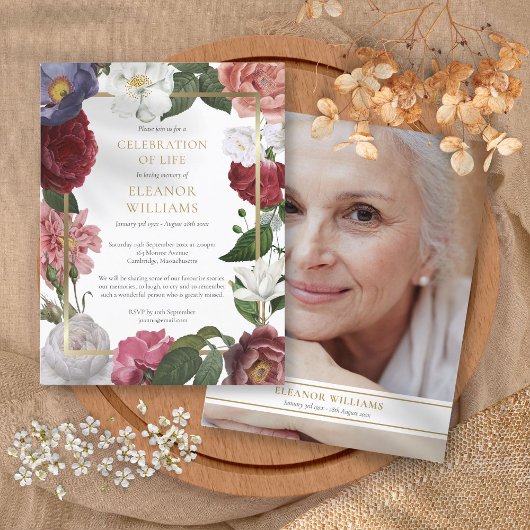 フローラの葬儀お祝いの写真 案内ポストカード