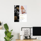 フローラの葬儀お祝いの生命写真サイン ポスター (ホームオフィス)