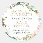 フローラの葬儀は永遠に私たちのハート ラウンドシール (正面)
