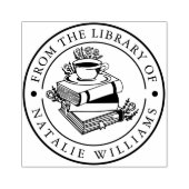 フローラの蔵書からコーヒーのマグムーン ラバースタンプ (インプリント)