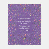 フローラの薄紫平和スリープの安全性 |クリスチャン フリースブランケット (正面)