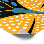 フローラの蝶とシームレスなパターン, hand dr ポスター (角)