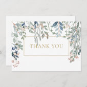 フローラの観エレガント光金ゴールドの幾何学的 サンキューカード (正面/裏面)