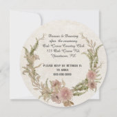 フローラの誓の結婚更新のためのローレルリース 招待状 (裏面)