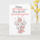 フローラの誕生日祝いに花を房にする カード (黄色い花)