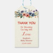 フローラの赤ちゃんシャワーメッセージカードカスタム – ありがとうございます ギフトタグ (正面)