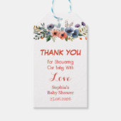 フローラの赤ちゃんシャワーメッセージカードカスタム – ありがとうございます ギフトタグ (正面)