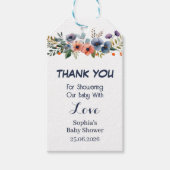 フローラの赤ちゃんシャワーメッセージカードカスタム – ありがとうございます ギフトタグ (正面)