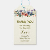 フローラの赤ちゃんシャワーメッセージカードカスタム – ありがとうございます ギフトタグ (正面)