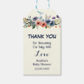 フローラの赤ちゃんシャワーメッセージカードカスタム – ありがとうございます ギフトタグ (正面)
