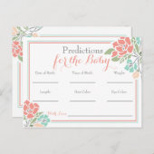 フローラの赤ちゃんシャワー予測サンゴティール（緑がかった色） インビテーションポストカード (正面/裏面)