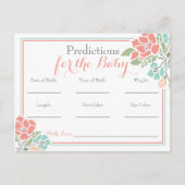 フローラの赤ちゃんシャワー予測サンゴティール（緑がかった色） インビテーションポストカード (正面)