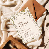 フローラの赤ちゃんシャワー招待緑のボヘミア 招待状