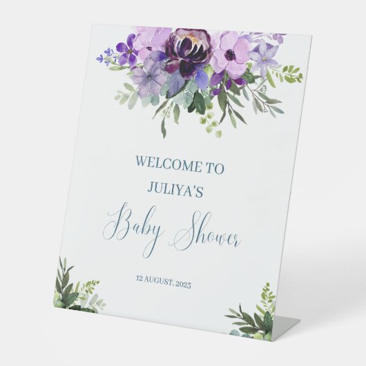 フローラの赤ちゃんシャワー歓迎 台座サイン (正面)