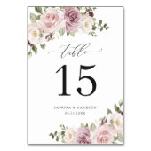 フローラの赤面のエレガント緑のテーブル番号 テーブルナンバー (裏面)